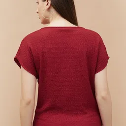 CODE by Lifestyle Self Design Round Neck Extended Sleeves Top image 4