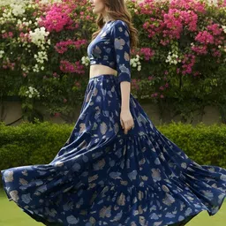 Sera Printed Pure Cotton Top With Skirt-picture-23