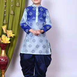 BAESD Boys Printed Regular Dupion Silk Kurta with Patiala-picture-22