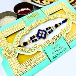 tipsy closet Kundan Meenakari Rakhi Stone Studded & Beaded Thread Rakhi Traditional Handmade Rakhi for Brother image 4