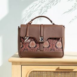 ZOUK Jodhpur Damask Nessa Ethnic Motifs Printed Structured Satchel-picture-24
