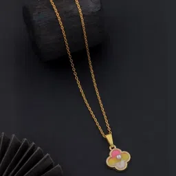 SZN Set Of 2 Gold-Plated Floral Shaped Pendants With Chains image 4