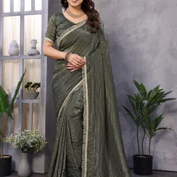 The Textile Hub Beads and Stones Pure Silk Saree-image-58