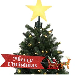 Little Surprise Box LLP Yellow & Red Santa Sleigh Rotating Christmas Tree Animated Topper image 4