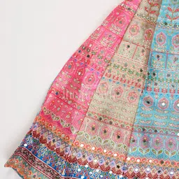 JAY NAGNATH FAB Girls Embellished Mirror Work Ready to Wear Lehenga & Blouse With Dupatta image 3