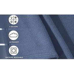 bsb home Grey & White Fleece AC Room 400 GSM Double Bed Blanket image 5