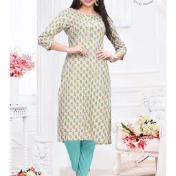 GREAT OUTFITS Botanical Printed Pure Cotton Kurti-image-45