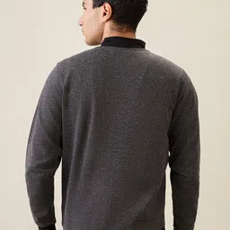 Parx Men Self Design Mock Collar Long Sleeve Zipper Open Front Jacket image 5