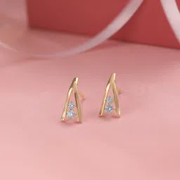 Mia by Tanishq 14 KT Gold Petite Flair Diamond Earrings - 1.408g-picture-34