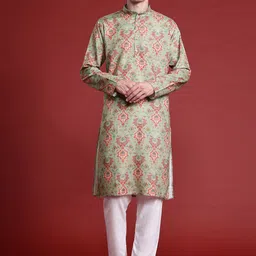 MANQ Men Floral Printed Kurta-picture-3