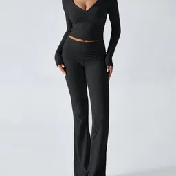 StyleCast V-Neck Short Sleeves Top With Trousers-picture-15