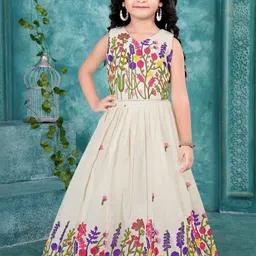 Lagorii Girls Embroidered Thread Work Ready to Wear Lehenga &-image-26
