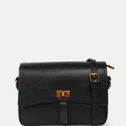 HAUTE SAUCE by Campus Sutra Leather Structured Sling Bag with Tasselled image 5