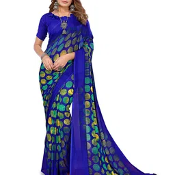 Moda Rapido Polka Dot Poly Georgette Saree-picture-35