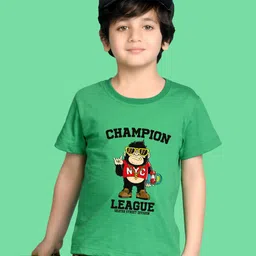 NUSYL Boys Graphic Printed Round Neck Cotton T-shirt-picture-32