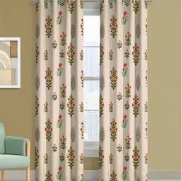 Steve & Anderson Indian Motifs Red & Olive 2 Pcs Black Out Long Door Curtains (9Feet)-picture-38