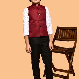 PRINTCULTR Boys Satin Nehru Jackets image 1