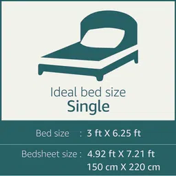 IVAZA Multi Colored Blue 160 TC Single Bedsheet with 1 Pillow Cover image 5