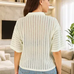 dressberry Women Regular Fit Solid Lapel Collar Casual Shirt image 2