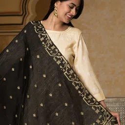 SAHASIKA Floral Woven Design Dupatta With Zari image 2