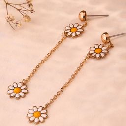 Priyaasi Gold-Plated Floral Drop Earrings-picture-3