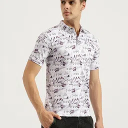 Mellow Clothing Men Geometric Printed Polo Collar Cotton Oversized T-shirt image 2