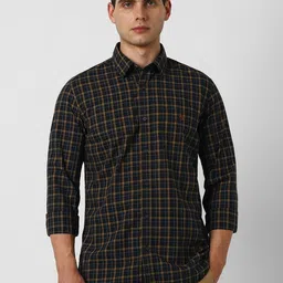 Van Heusen Sport Men Tartan Checked Spread Collar Slim Fit Cotton Shirt-picture-28