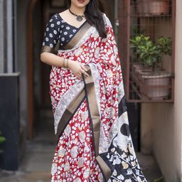 Panzora Kalamkari PrintedZari Saree-picture-35