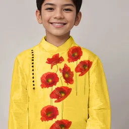 DEVOILER Boys Floral Printed Straight Kurta image 2