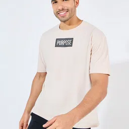 Men Oversized Slogan Print Detail T-Shirt-image-7