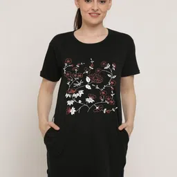 DDASPRATION Women Printed Pockets T-shirt-image-5