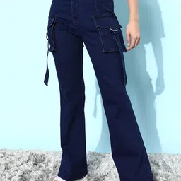 DOLCE CRUDO Women Bootcut High-Rise Stretchable Jeans-picture-34