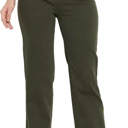 madame Women Regular Mid Rise Dark Green Jeans image 1