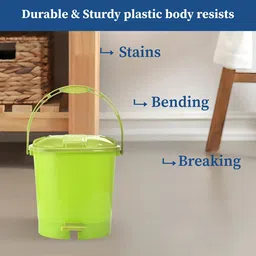 Kuber Industries 3-Pcs Green Pedal Dustbin7L Each image 4