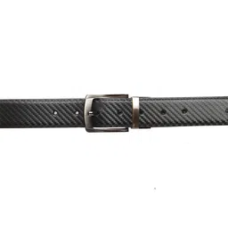 Cazzano Men Black Leather Reversible Belt With Buckle Closure image 5
