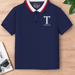 YK X Trampoline Boys Brand Logo Printed Polo Collar T-Shirt-picture-33