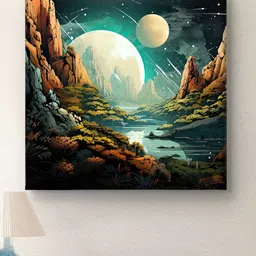 SAF Green & Brown 1 Piece Canvas Other Wall Paintings image 2