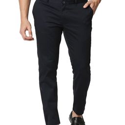 Basics Men Cotton Tapered Fit High-Rise Chinos Trousers-picture-11