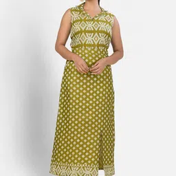Crazy Needle Shirt Collar Sleeveless Pure Cotton Top With Skirt-image-75