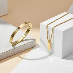 MYKI Gold Plated Stainless Steel Jewellery Set-picture-36