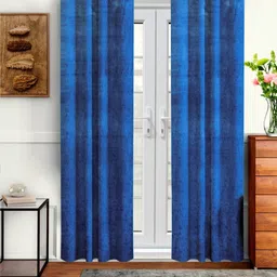 Myntra Elegant Homes Navy Blue Set of 2 Long Door Curtain-picture-0