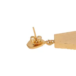 ROYAL PITARAH Gold-Plated Contemporary Stone Studded Drop Earrings image 3