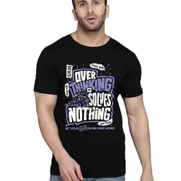 TEEFOX Typography Printed Round Neck Short Sleeves Regular Fit T-Shirt-picture-29