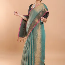 Niska Women Woven Design Tissue Tussar Saree-image-8