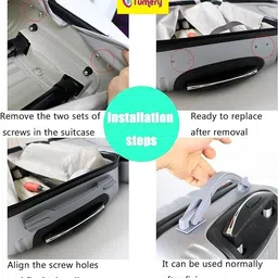 tumery Repair Replacement Luggage Pull Handle for VIP Safari, American tourister, Skybag Suitcase Trolley Bag Suitcases Handle for Luggage Parts (Grey (New) 2 Pcs Handle) image 2