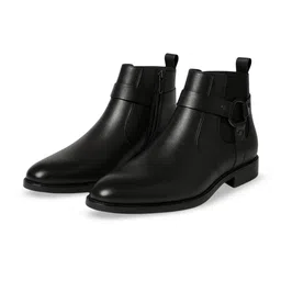 KRAASA Men Block-Heeled Mid-Top Chelsea Boots-image-1