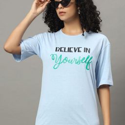 TOGS & TERRE Women Typography Printed Round Neck Cotton Oversized T-shirt-picture-16