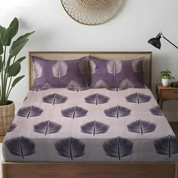 WEAVE AND DECOR Purple Pure Cotton Feel 300TC Double Queen Fitted Bedsheet Set2.28mx2.28m-image-33
