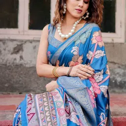 MAHARANI COUTURE Floral Printed Tussar Saree image 2