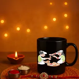 INTERNATIONAL GIFT Black Printed Ceramic Glossy Mugs Set of Cups and Mugs-image-34